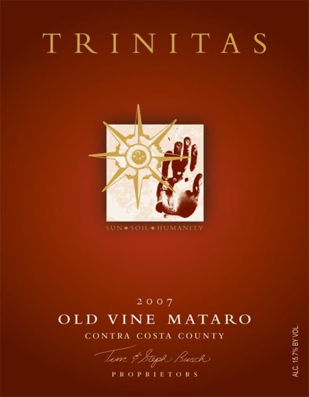 Trinitas Old Vine Mataro 2007 Front Label