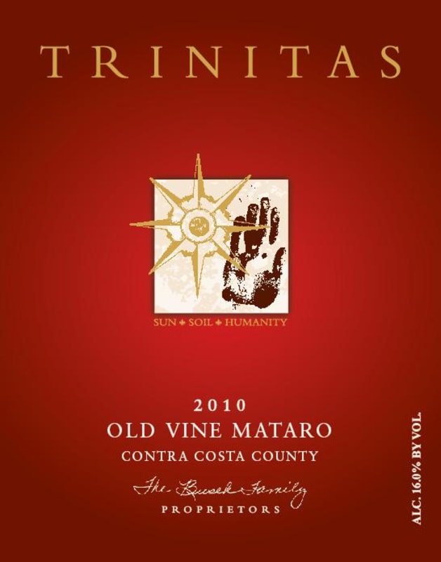 Trinitas Old Vine Mataro 2010 Front Label