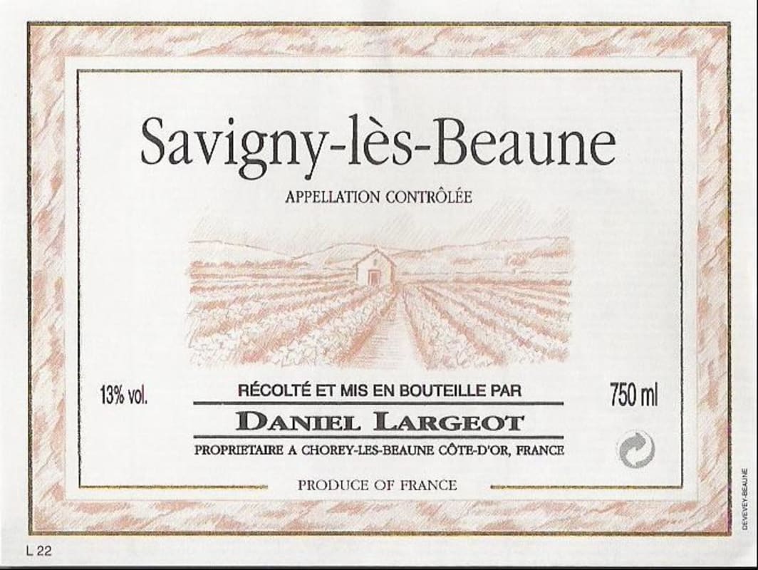 Daniel Largeot Savigny-les-Beaune 2013 Front Label