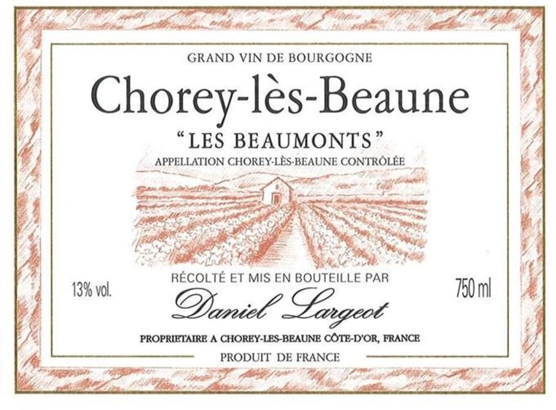 Daniel Largeot Chorey-les-Beaune Les Beaumonts 2013 Front Label