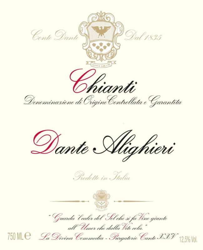 Dante Alighieri Chianti 2013 Front Label