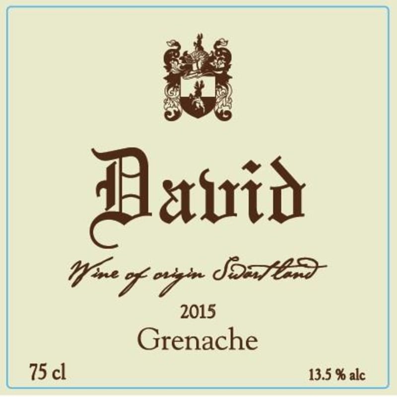 David & Nadia Grenache 2015 Front Label