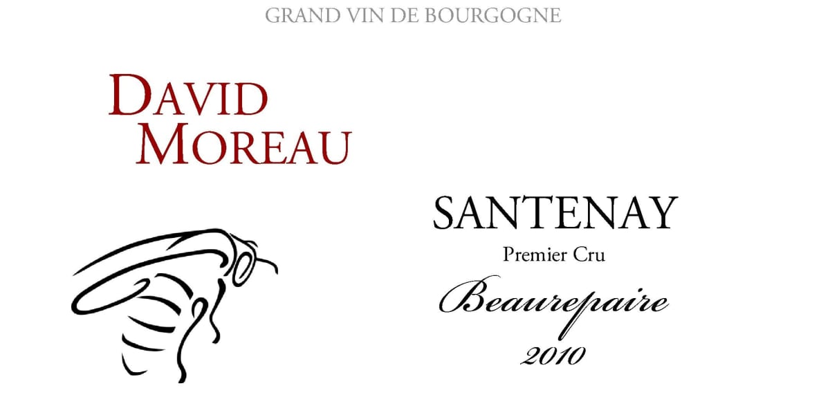 David Moreau Santenay Beaurepaire Premier Cru 2010 Front Label