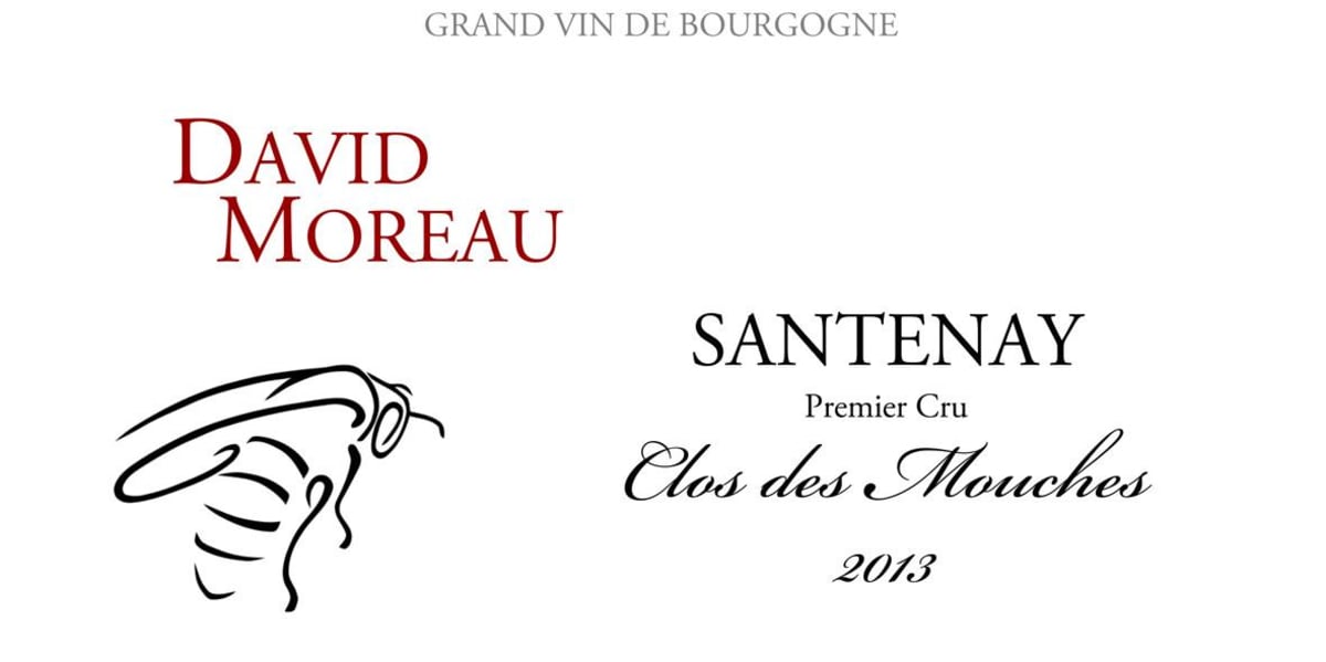 David Moreau Santenay Clos des Mouches Premier Cru 2013 Front Label