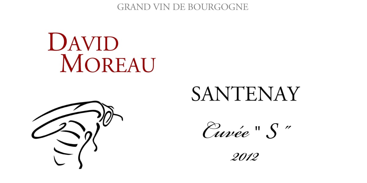 David Moreau Santenay Cuvee 'S' 2012 Front Label