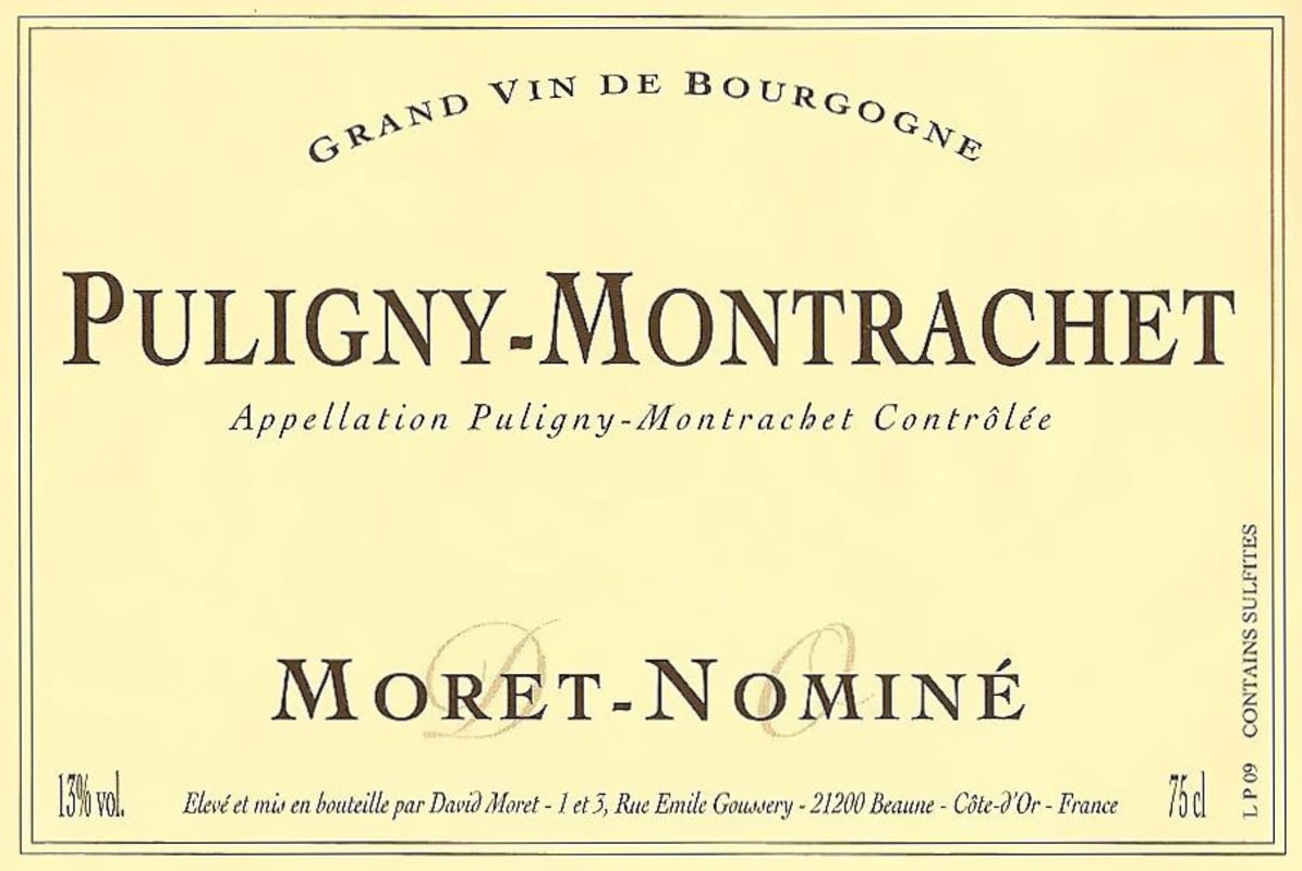 David Moret-Nomine Puligny-Montrachet 2013 Front Label
