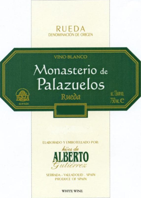 De Alberto Monasterio de Palazuelos Verdejo-Viura 2005 Front Label