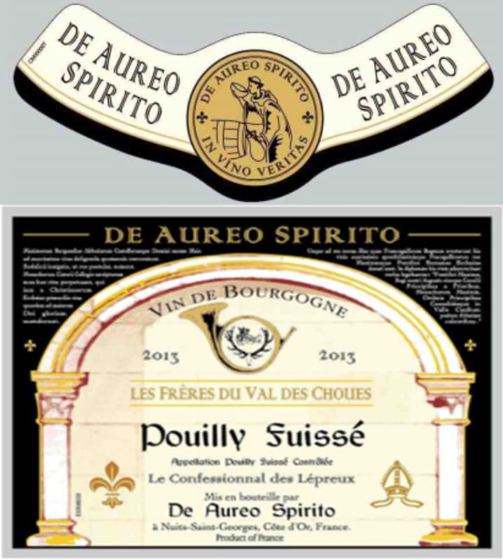 De Aureo Spirito Pouilly-Fuisse Les Freres du Val des Choues 2013 Front Label