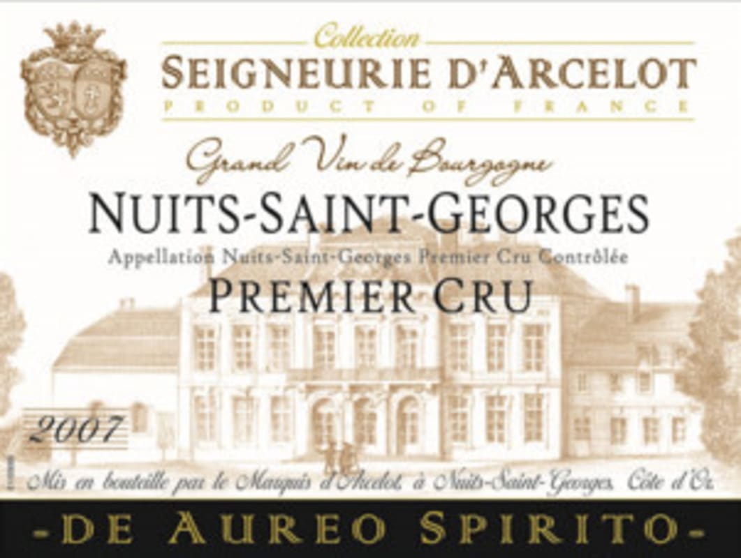 De Aureo Spirito Nuits-Saint-Georges Seigneurie d'Arcelot Premier Cru 2007 Front Label