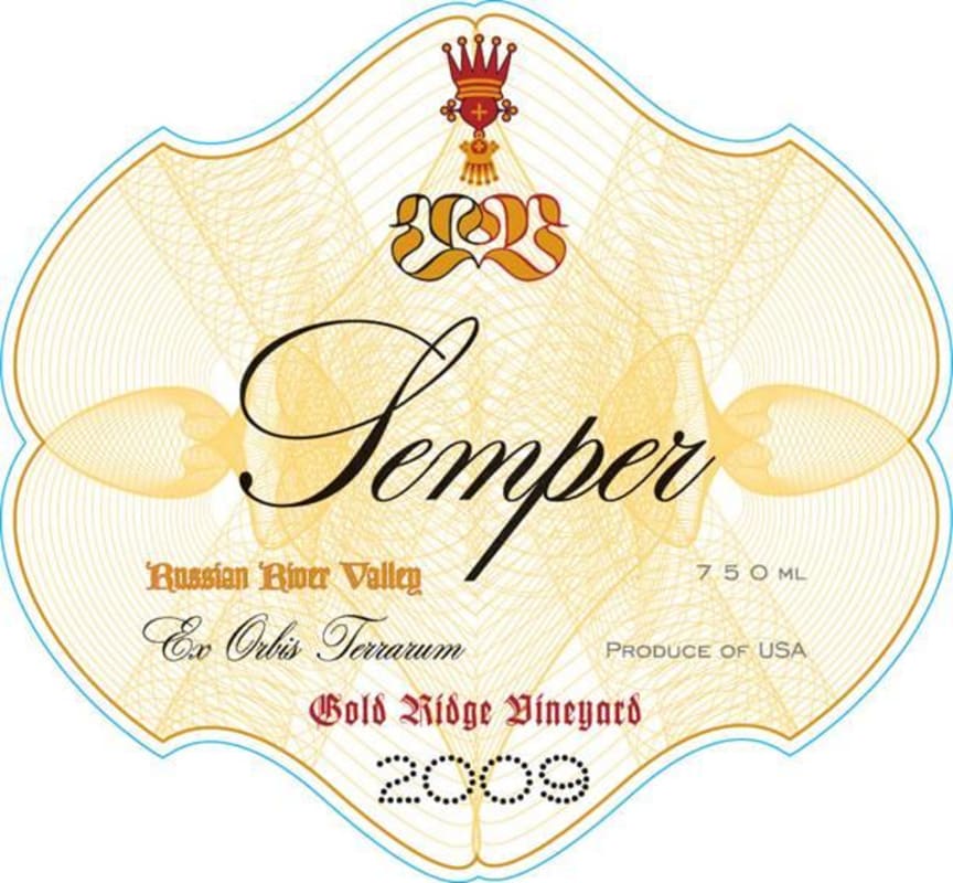 Semper Gold Ridge Pinot Noir 2009 Front Label