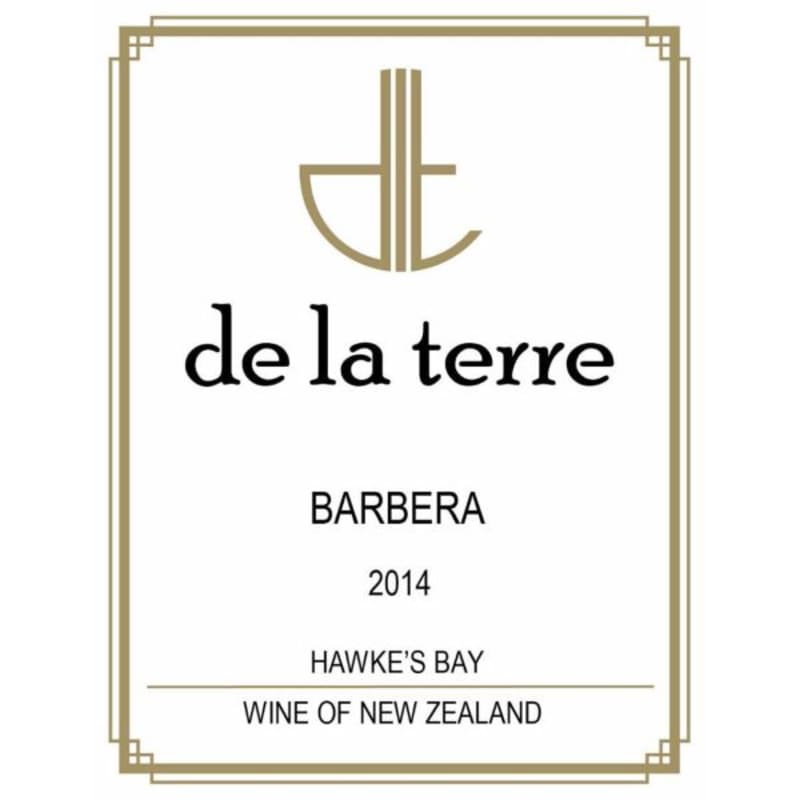 De La Terre Winery Barbera 2014 Front Label