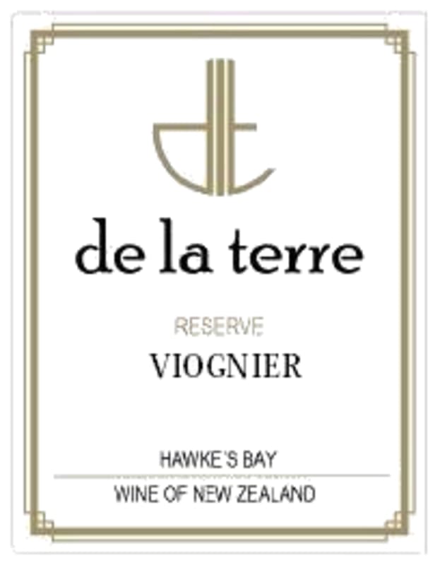 De La Terre Winery Reserve Viognier 2014 Front Label
