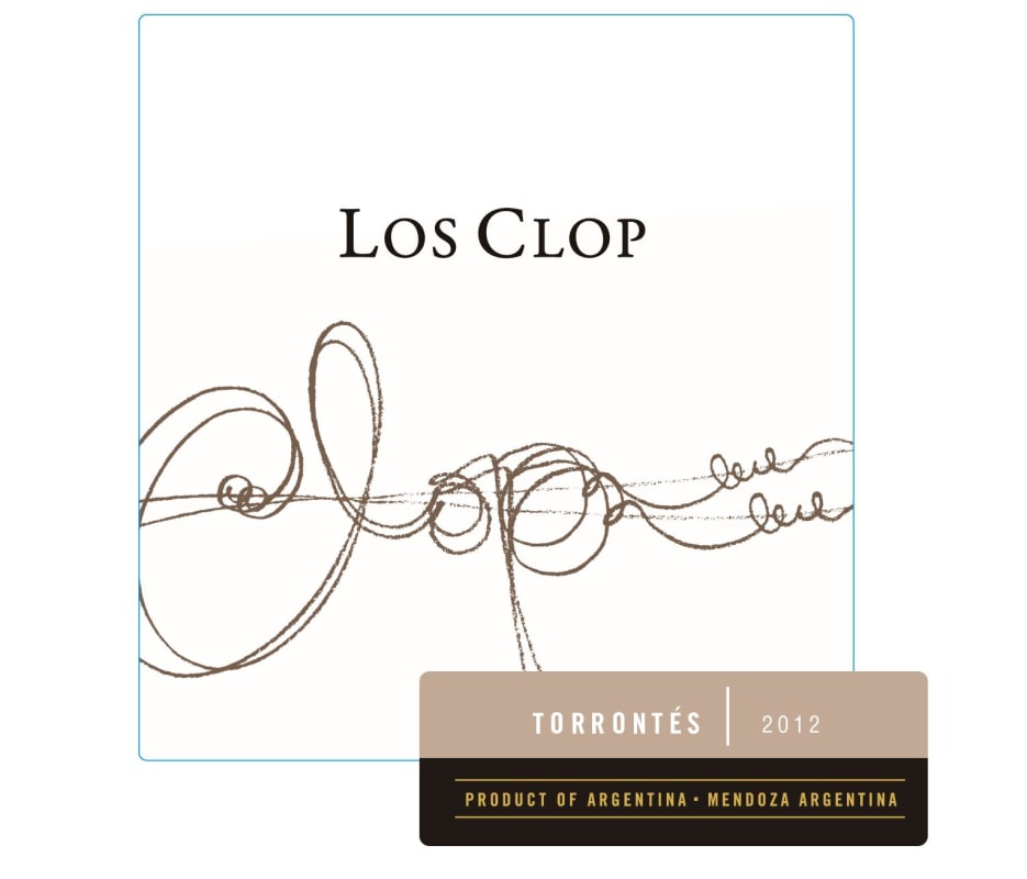 De Los Clop Torrontes 2012 Front Label