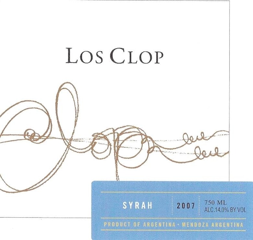 De Los Clop Syrah 2007 Front Label