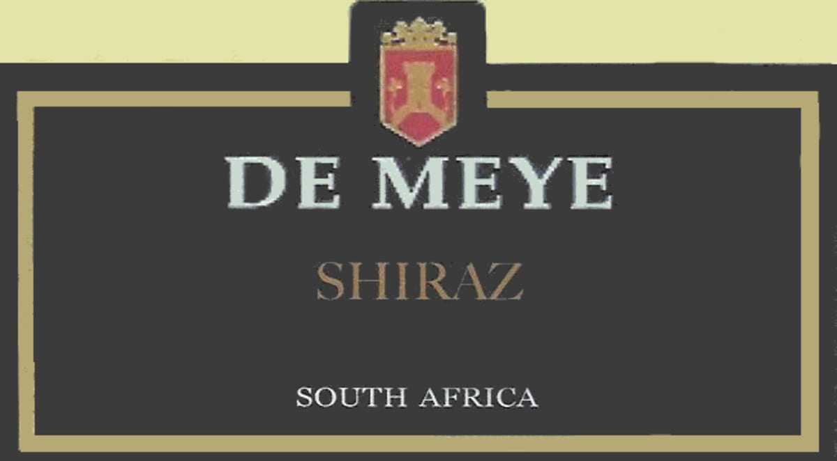 De Meye Wines Shiraz 2006 Front Label
