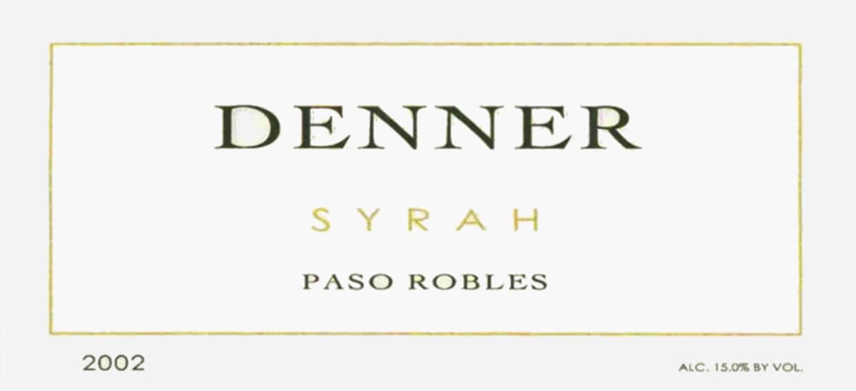 Denner Syrah 2002 Front Label
