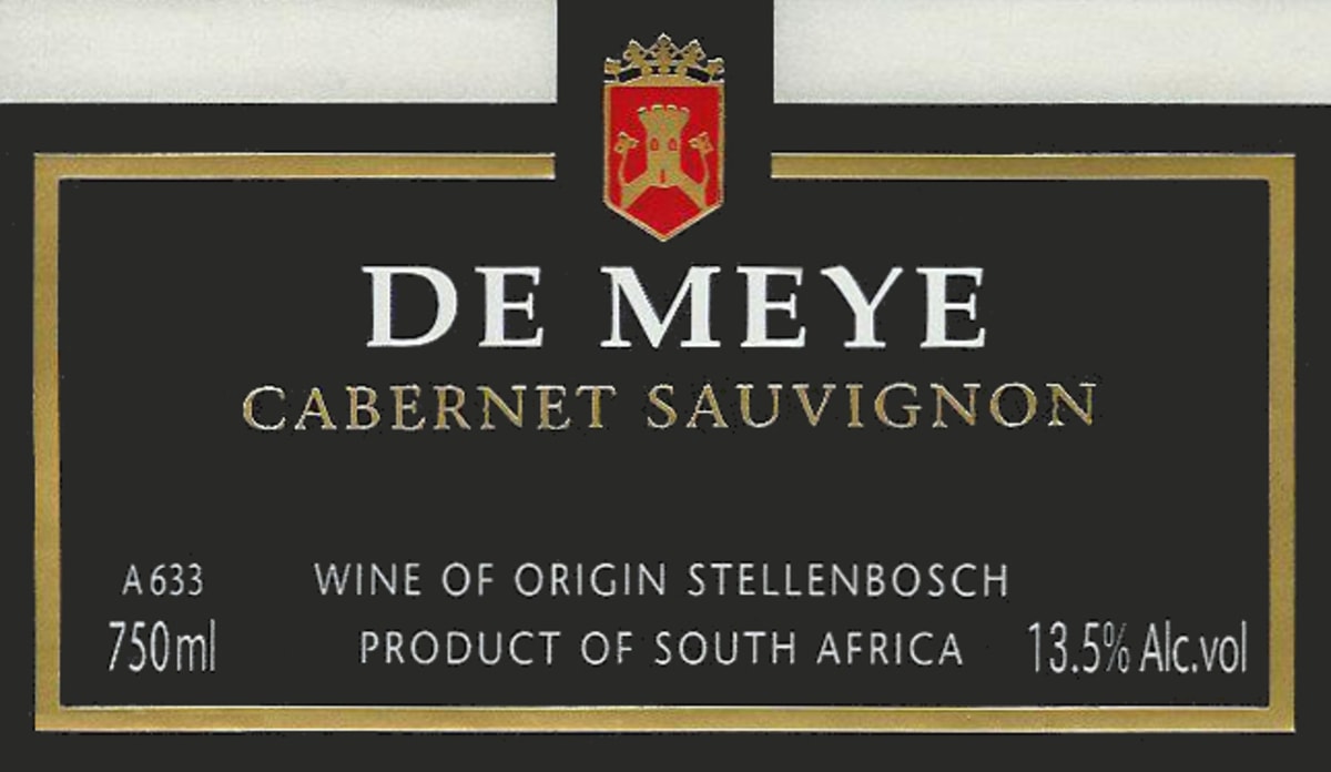 De Meye Wines Cabernet Sauvignon 2007 Front Label