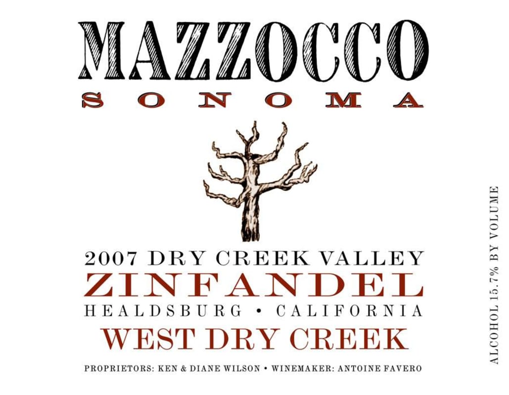 Mazzocco Dry Creek Zinfandel 2007 Front Label