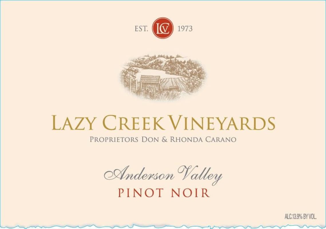 Lazy Creek Vineyards Pinot Noir 2014 Front Label