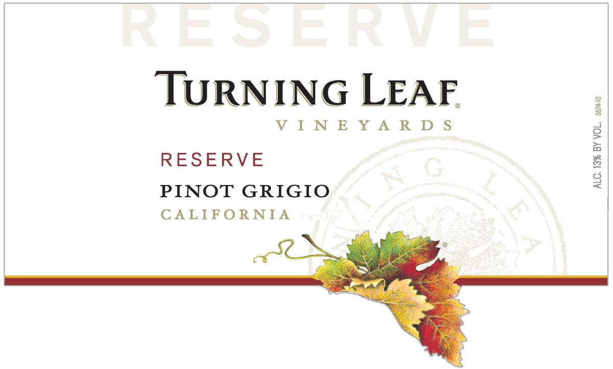 Turning Leaf Reserve Pinot Grigio 2006 Front Label