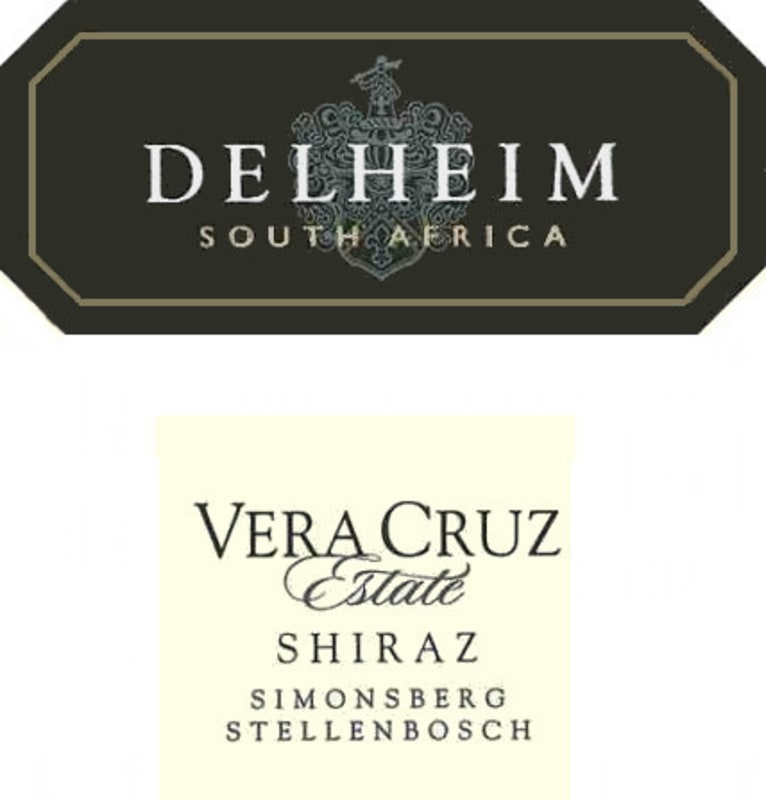 Delheim Wines Vera Cruz Estate Shiraz 2012 Front Label