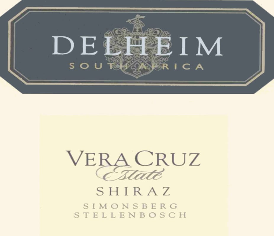 Delheim Wines Vera Cruz Estate Shiraz 2008 Front Label