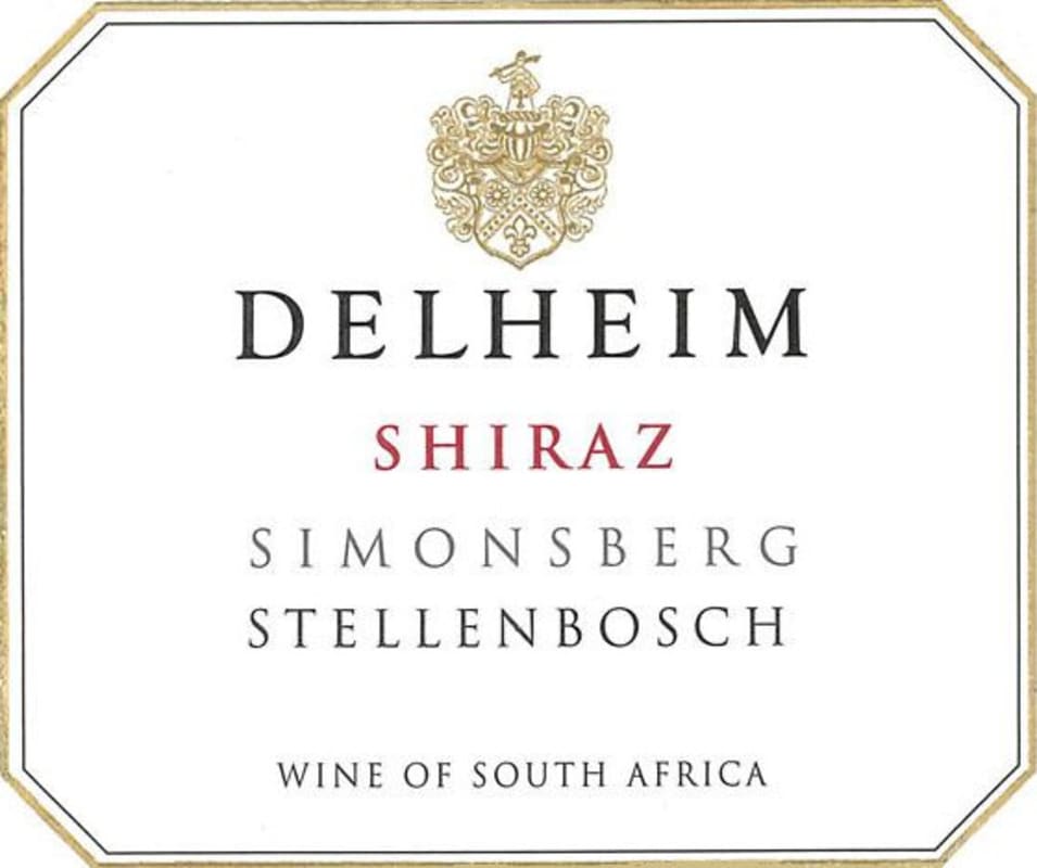 Delheim Wines Shiraz 2013 Front Label
