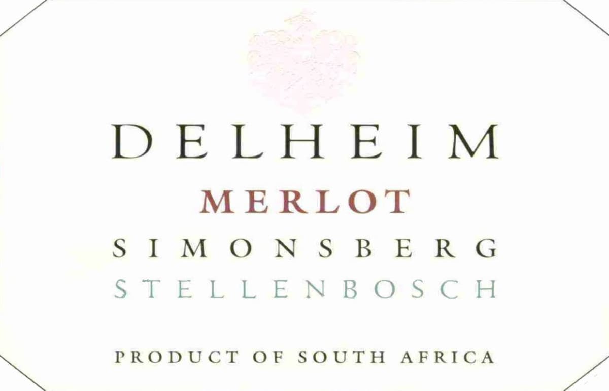 Delheim Wines Merlot 2012 Front Label