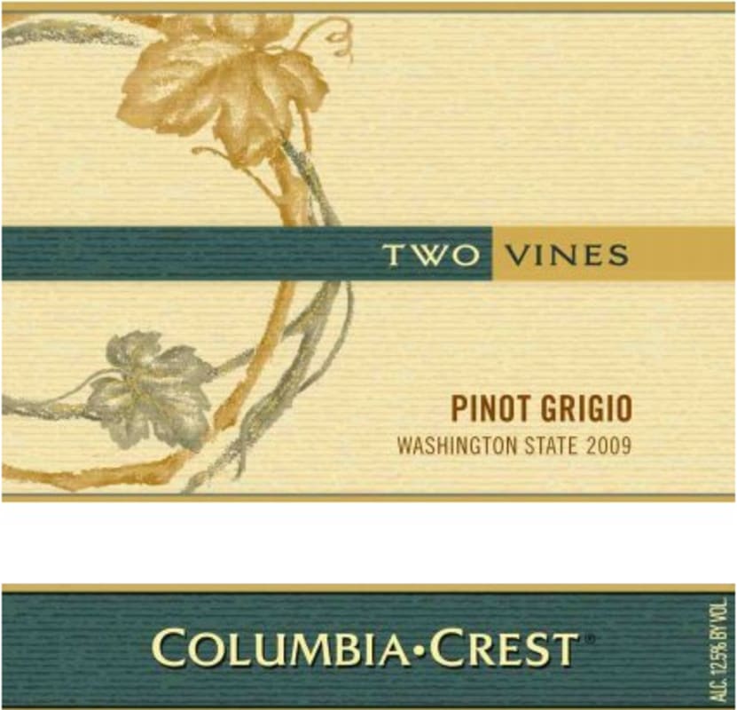 Two Vines Pinot Grigio 2009 Front Label