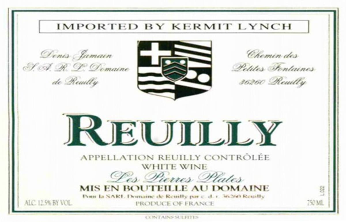 Denis Jamain Reuilly Domaine de Reuilly Les Pierres Plates 2012 Front Label