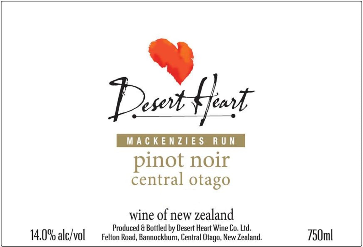 Desert Heart Estate McKenzies Run Pinot Noir 2013 Front Label