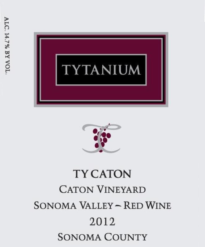 Ty Caton Tytanium Caton Vineyard Red 2012 Front Label