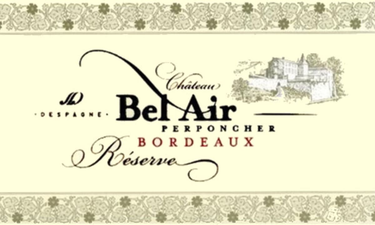 Despagne Chateau Bel Air Perponcher Reserve Rouge 2012 Front Label