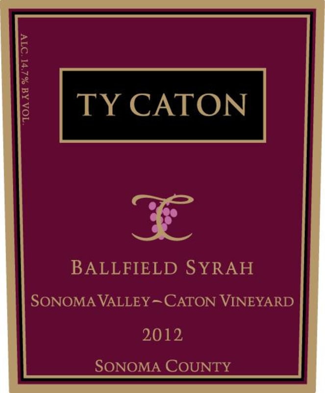 Ty Caton Ballfield Syrah 2012 Front Label