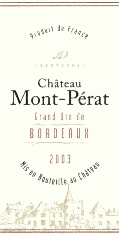 Despagne Chateau Mont-Perat 2003 Front Label