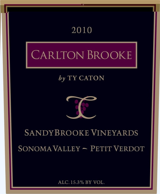 Ty Caton Carlton Brooke Petit Verdot 2010 Front Label