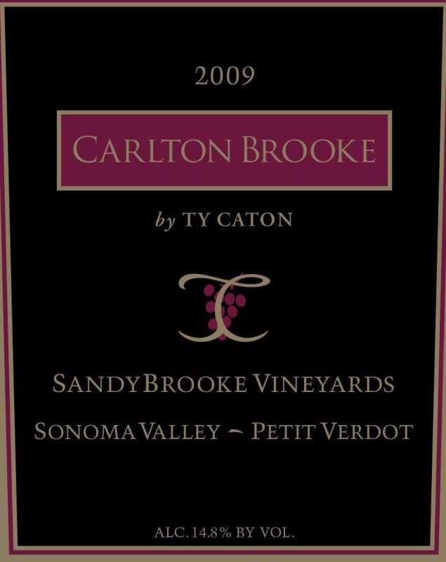 Ty Caton Carlton Brooke Petit Verdot 2009 Front Label