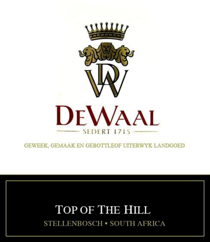 DeWaal Wines Top of the Hill Pinotage 2011 Front Label
