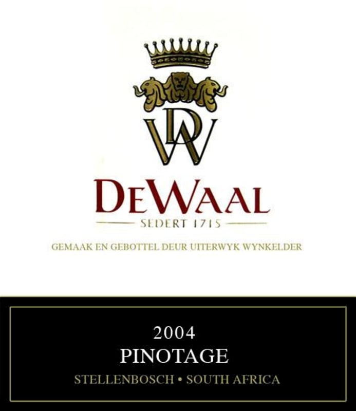 DeWaal Wines Pinotage 2004 Front Label