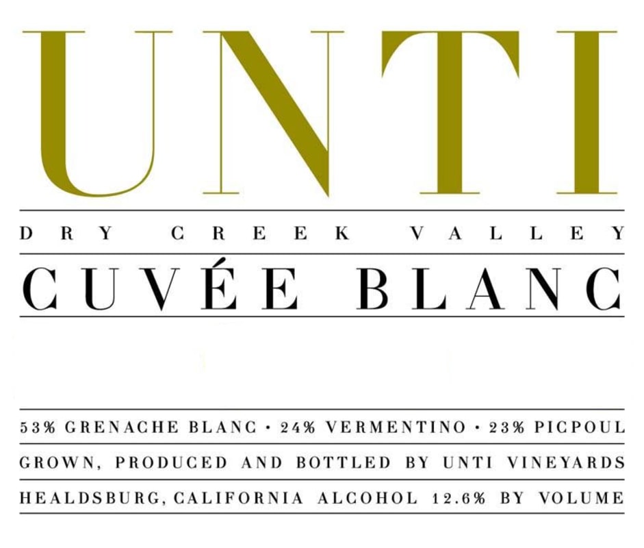 Unti Cuvee Blanc 2013 Front Label
