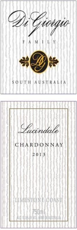 Di Giorgio Family Wines Lucindale Chardonnay 2013 Front Label