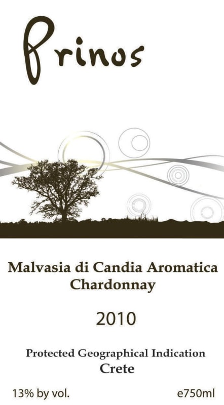 Diamantakis Winery Prinos Malvasia di Candia Aromatica Chardonnay 2010 Front Label