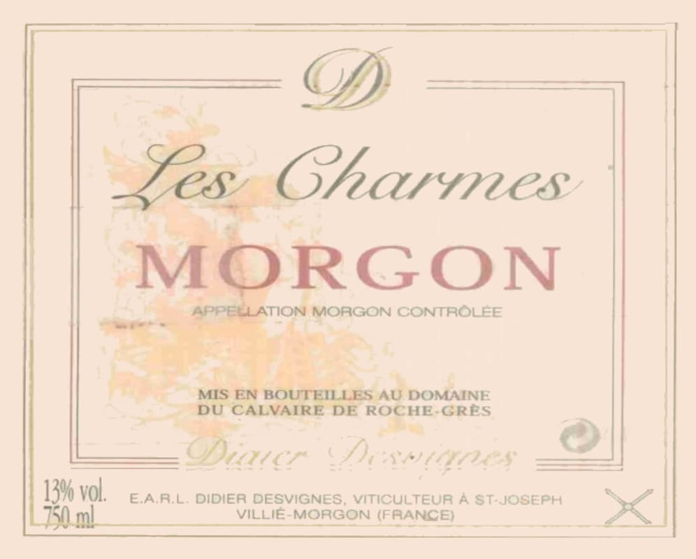 Didier Desvignes Morgon Les Charmes 2003 Front Label