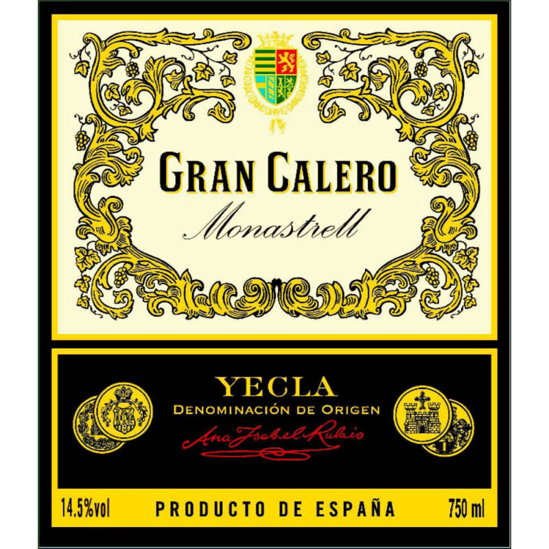 Bodegas Castano Gran Calero Monastrell 2014 Front Label