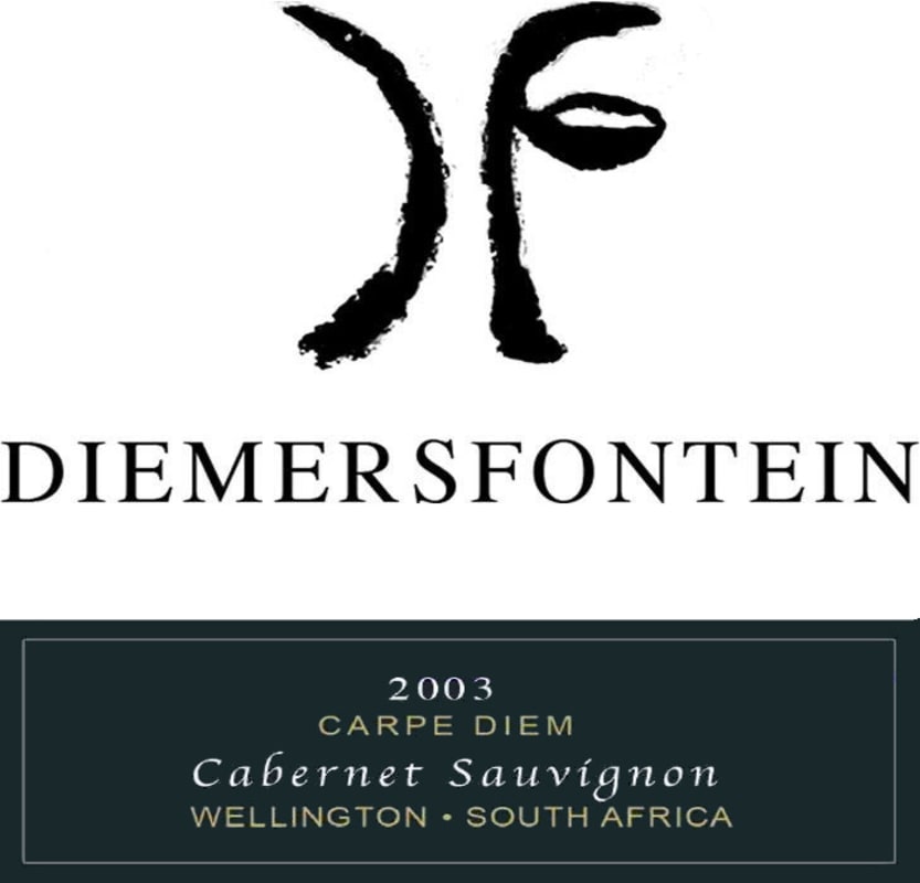 Diemersfontein Wine and Country Estate Carpe Diem Cabernet Sauvignon 2003 Front Label