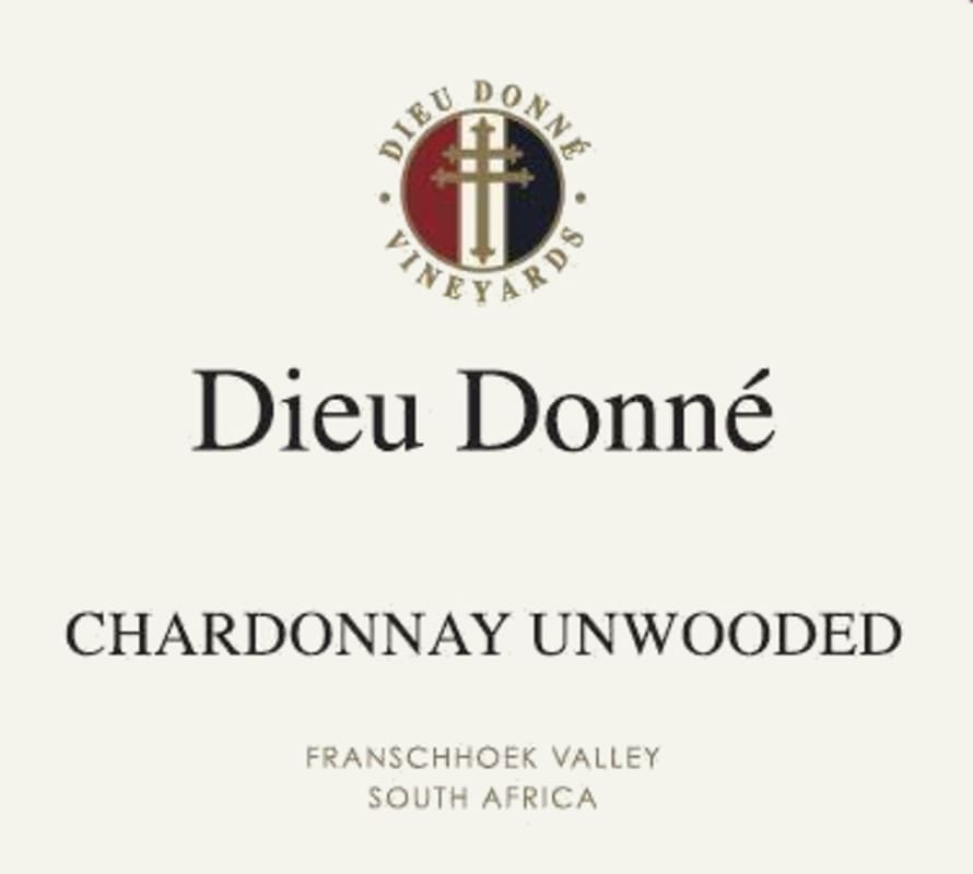 Dieu Donne Vineyards Unwooded Chardonnay 2015 Front Label
