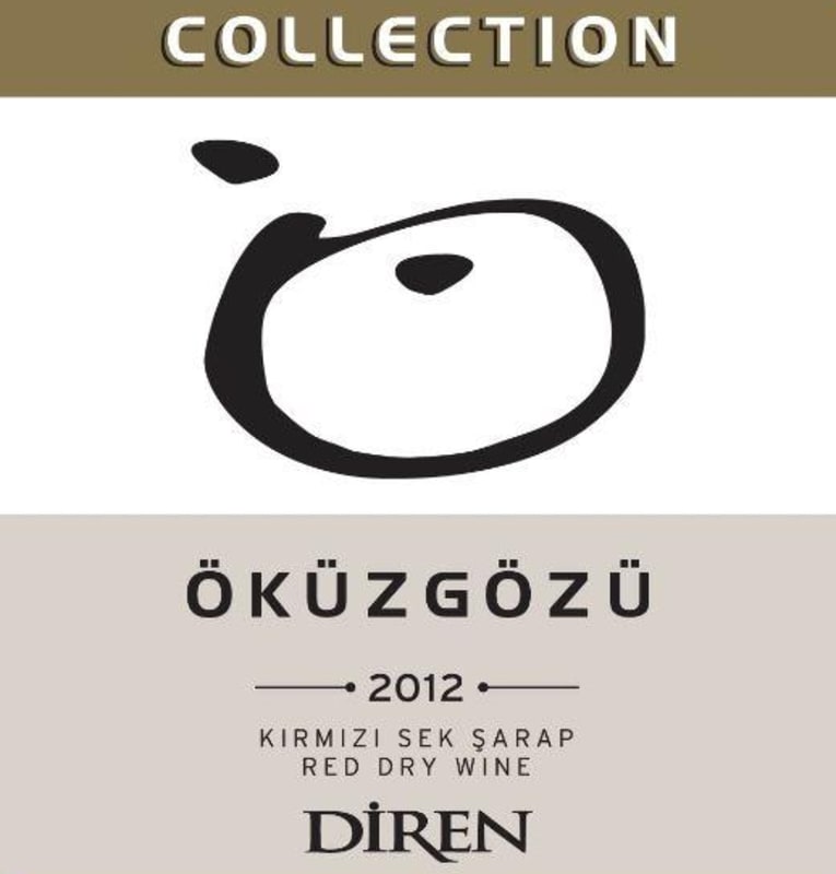Diren Winery Collection Okuzgozu 2012 Front Label