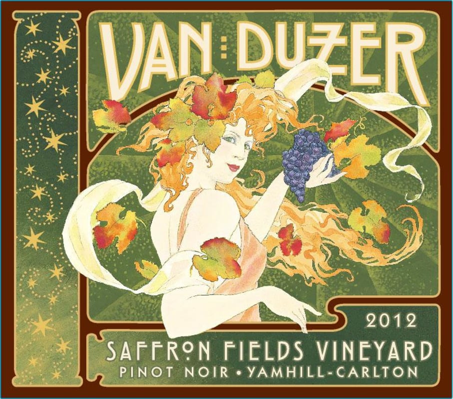 Van Duzer Saffron Fields Vineyard Pinot Noir 2012 Front Label