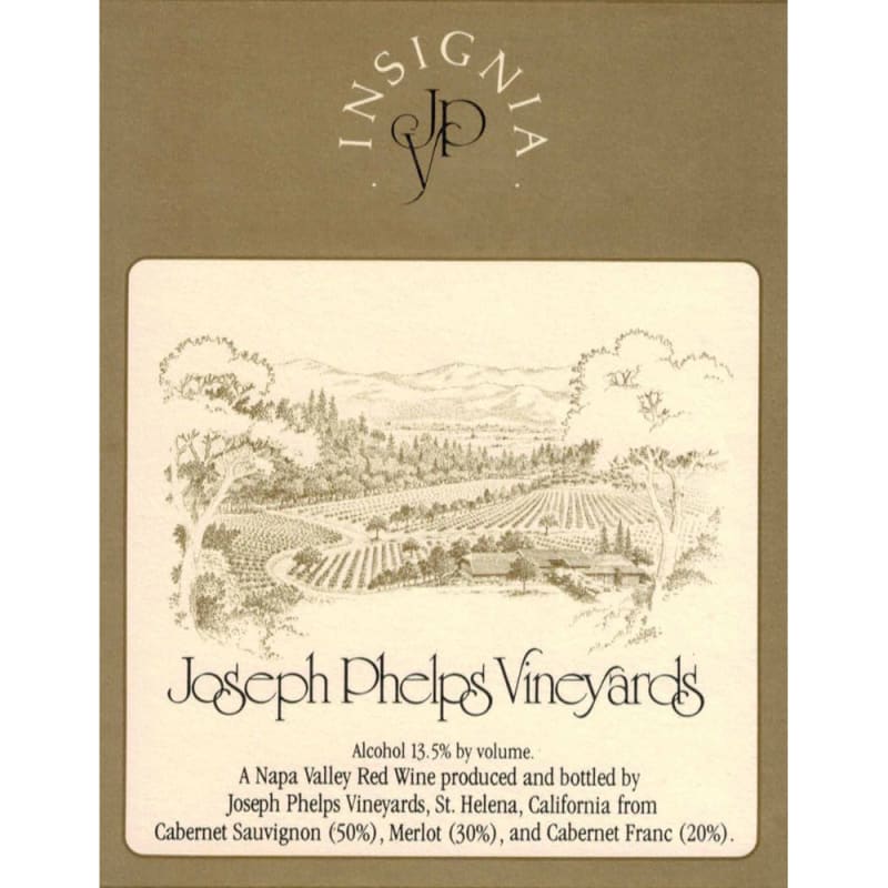 Joseph Phelps Insignia (bin soiled label) 1976 Front Label