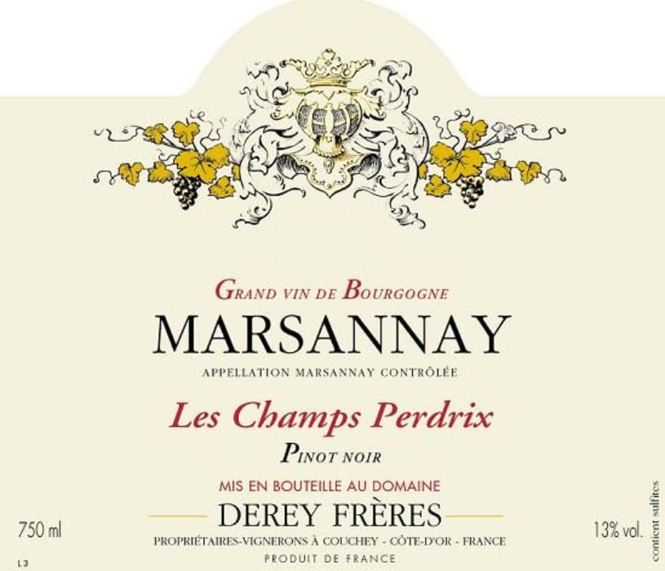 Domain Derey Brothers Marsannay Les Champs Perdrix 2011 Front Label